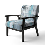 Serene Subtility In Abstract Light Blue - Modern Arm Chair
