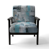 Serene Subtility In Abstract Light Blue - Modern Arm Chair