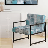Serene Subtility In Abstract Light Blue - Modern Arm Chair