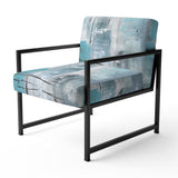 Serene Subtility In Abstract Light Blue - Modern Arm Chair