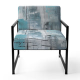 Serene Subtility In Abstract Light Blue - Modern Arm Chair