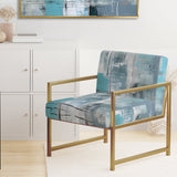 Serene Subtility In Abstract Light Blue - Modern Arm Chair