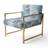 Serene Subtility In Abstract Light Blue - Modern Arm Chair