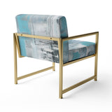 Serene Subtility In Abstract Light Blue - Modern Arm Chair