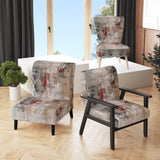 Fading Passion Abstract In Retro Beige And Red - Upholstered Modern Accent Chairs