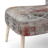 Fading Passion Abstract In Retro Beige And Red - Upholstered Modern Accent Chairs