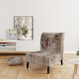 Fading Passion Abstract In Retro Beige And Red - Upholstered Modern Accent Chairs