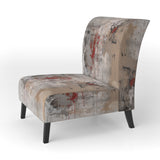 Fading Passion Abstract In Retro Beige And Red - Upholstered Modern Accent Chairs