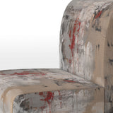 Fading Passion Abstract In Retro Beige And Red - Upholstered Modern Accent Chairs