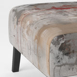 Fading Passion Abstract In Retro Beige And Red - Upholstered Modern Accent Chairs
