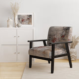 Fading Passion Abstract In Retro Beige And Red - Upholstered Modern Accent Chairs