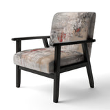 Fading Passion Abstract In Retro Beige And Red - Upholstered Modern Accent Chairs