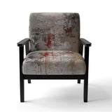 Fading Passion Abstract In Retro Beige And Red - Upholstered Modern Accent Chairs