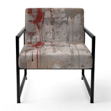 Fading Passion Abstract In Retro Beige And Red - Upholstered Modern Accent Chairs