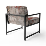 Fading Passion Abstract In Retro Beige And Red - Upholstered Modern Accent Chairs