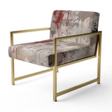 Fading Passion Abstract In Retro Beige And Red - Upholstered Modern Accent Chairs