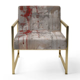 Fading Passion Abstract In Retro Beige And Red - Upholstered Modern Accent Chairs