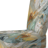 Spring Joy Abstract In Light Blue And Gold - Upholstered Modern Accent Chairs