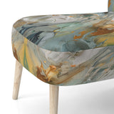 Spring Joy Abstract In Light Blue And Gold - Upholstered Modern Accent Chairs