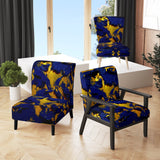 Afternoon Sun Abstract Expression In Admiral Blue - Modern Arm Chair