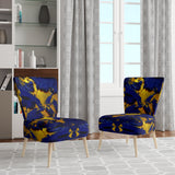 Afternoon Sun Abstract Expression In Admiral Blue - Modern Arm Chair