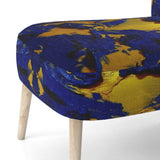 Afternoon Sun Abstract Expression In Admiral Blue - Modern Arm Chair