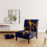 Afternoon Sun Abstract Expression In Admiral Blue - Modern Arm Chair