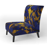 Afternoon Sun Abstract Expression In Admiral Blue - Modern Arm Chair