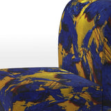 Afternoon Sun Abstract Expression In Admiral Blue - Modern Arm Chair