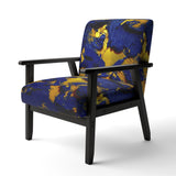 Afternoon Sun Abstract Expression In Admiral Blue - Modern Arm Chair