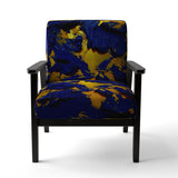 Afternoon Sun Abstract Expression In Admiral Blue - Modern Arm Chair