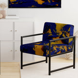 Afternoon Sun Abstract Expression In Admiral Blue - Modern Arm Chair