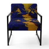 Afternoon Sun Abstract Expression In Admiral Blue - Modern Arm Chair