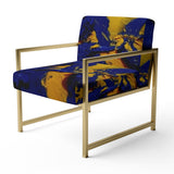 Afternoon Sun Abstract Expression In Admiral Blue - Modern Arm Chair