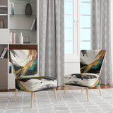 Smooth Bliss Abstract Gold Black Blue - Modern Accent Side Chair