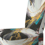 Smooth Bliss Abstract Gold Black Blue - Modern Accent Side Chair