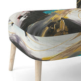 Smooth Bliss Abstract Gold Black Blue - Modern Accent Side Chair