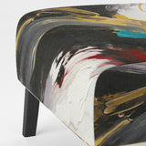 Smooth Bliss Abstract Gold Black Blue - Modern Accent Side Chair