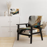 Smooth Bliss Abstract Gold Black Blue - Modern Accent Side Chair