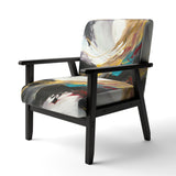 Smooth Bliss Abstract Gold Black Blue - Modern Accent Side Chair