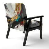 Smooth Bliss Abstract Gold Black Blue - Modern Accent Side Chair