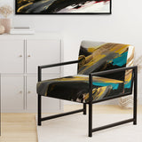 Smooth Bliss Abstract Gold Black Blue - Modern Accent Side Chair