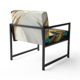 Smooth Bliss Abstract Gold Black Blue - Modern Accent Side Chair