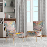 Summer Pastel Groove Abstract Expressionism - Modern Accent Side Chair