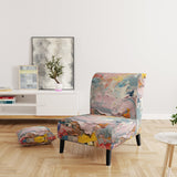Summer Pastel Groove Abstract Expressionism - Modern Accent Side Chair