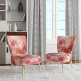 Gentle Pink Serenity Abstract Watercolor - Upholstered Modern Accent Chairs