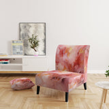 Gentle Pink Serenity Abstract Watercolor - Upholstered Modern Accent Chairs
