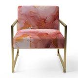 Gentle Pink Serenity Abstract Watercolor - Upholstered Modern Accent Chairs