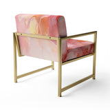Gentle Pink Serenity Abstract Watercolor - Upholstered Modern Accent Chairs