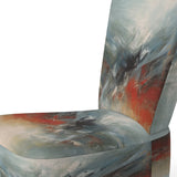 A Thought Of Her Abstract In Vintage Blue And Red - Modern Accent Slipper Chair